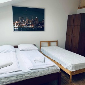 bedroom area in the livingroom